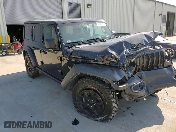 2021 Jeep Wrangler Unlimited Willys with VIN 1C4HJXDG4MW529583, listed as a Copart auction lot 53329625 with 119,697 mi miles and Salvage title. Bid and sale history available at DreamBid. Image 13.