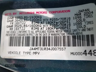 2004 Mitsubishi Montero XLS z VIN JA4MT31R34J007557, wystawiony jako IAAI lot #42368032 z przebiegiem 172 104 mil mil oraz . Historia ofert i sprzedaży dostępna na DreamBid. Obrazek 9.