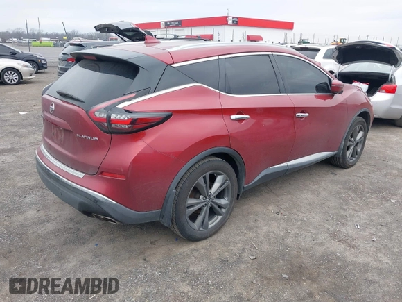2019 Nissan Murano S with VIN 5N1AZ2MJ9KN141725, listed as a IAAI auction lot 41514304 with 174,212 mi miles and . Bid and sale history available at DreamBid. Image 4.