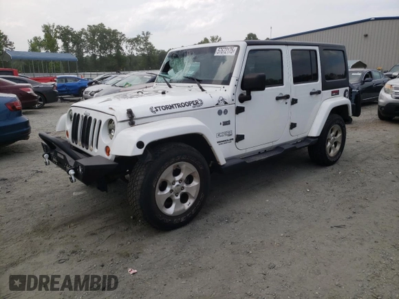 2013 Jeep Wrangler Unlimited Sahara with VIN 1C4HJWEG9DL628684, listed as a Copart auction lot 57672175 with 69,010 mi miles and Salvage title. Bid and sale history available at DreamBid. Image 1.