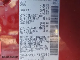 2018 Nissan Rogue SV with VIN 5N1AT2MV3JC715346, listed as a Copart auction lot 46353195 with 31,629 mi miles and Salvage Title. Bid and sale history available at carsss.com. Image 14.