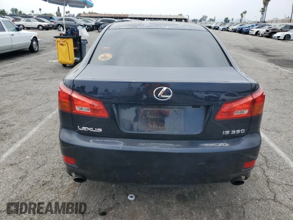 2006 Lexus IS 350 with VIN JTHBE262665006846, listed as a Copart auction lot 58867885 with 191,208 mi miles and Salvage title. Bid and sale history available at DreamBid. Image 6.