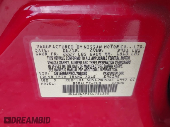 2012 Nissan Sentra SR с VIN 3N1AB6AP5CL756320, выставлен на аукционе IAAI как лот 42751473 с пробегом 61 081 миль миль и . История ставок и продаж доступна на DreamBid. Изображение 9.