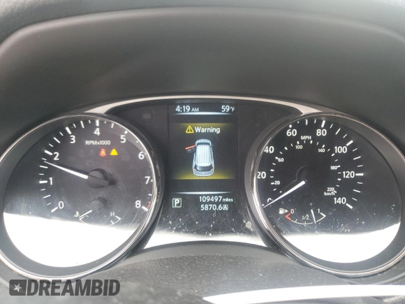 2015 Nissan Rogue S with VIN KNMAT2MV1FP591596, listed as a Copart auction lot 46546605 with 109,497 mi miles and Salvage Title. Bid and sale history available at carsss.com. Image 9.