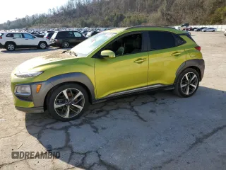 2019 Hyundai Kona Ultimate with VIN KM8K5CA56KU237041, listed as a Copart auction lot 45954795 with 0 mi miles and Salvage Title. Bid and sale history available at carsss.com. Image 1.