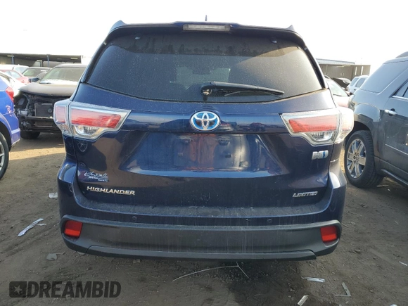 2016 Toyota Highlander Hybrid Limited with VIN 5TDDCRFH0GS020119, listed as a Copart auction lot 80535983 with 100,886 mi miles. Bid and sale history available at carsss.com. Image 6.