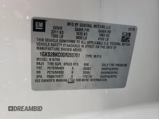 2016 GMC Yukon SLT with VIN 1GKS2BKC0GR265761, listed as a Copart auction lot 65645484 with 130,352 mi miles and Salvage Title. Bid and sale history available at carsss.com. Image 15.