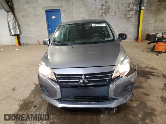 2022 Mitsubishi Mirage ES with VIN ML32AUHJXNH002912, listed as a Copart auction lot 58705215 with 55,828 mi miles and Salvage title. Bid and sale history available at DreamBid. Image 5.