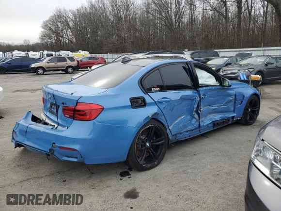 2016 BMW M3 with VIN WBS8M9C59G5D30909, listed as a Copart auction lot 45460425 with Not provided miles and Salvage title. Bid and sale history available at DreamBid. Image 3.