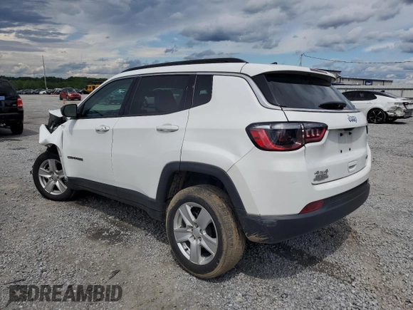 2022 Jeep Compass Latitude with VIN 3C4NJDBB3NT158254, listed as a Copart auction lot 57141855 with 50,675 mi miles and Salvage title. Bid and sale history available at DreamBid. Image 2.