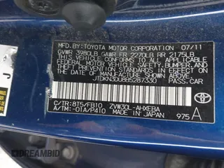 2011 Toyota Prius I with VIN JTDKN3DU8B5287330, listed as a IAAI auction lot 41892691 with 210,703 mi miles. Bid and sale history available at carsss.com. Image 9.