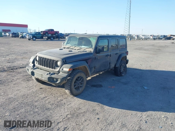 2024 Jeep Wrangler Sport with VIN 1C4PJXKN3RW291391, listed as a IAAI auction lot 41611728 with 17,155 mi miles and . Bid and sale history available at DreamBid. Image 2.