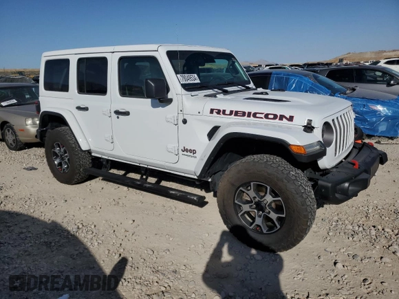 2022 Jeep Wrangler Unlimited Rubicon with VIN 1C4JJXFM1NW249982, listed as a Copart auction lot 78049534 with 17,834 mi miles and Salvage title. Bid and sale history available at DreamBid. Image 4.