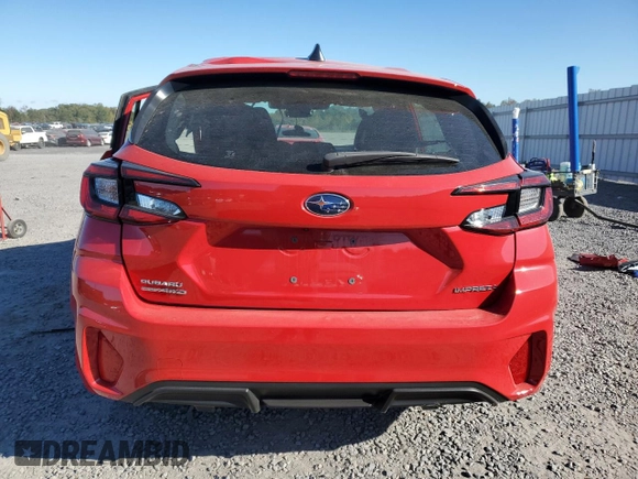 2024 Subaru Impreza with VIN JF1GUABC9R8308613, listed as a Copart auction lot 76485074 with 7,512 mi miles and Salvage Title. Bid and sale history available at carsss.com. Image 6.