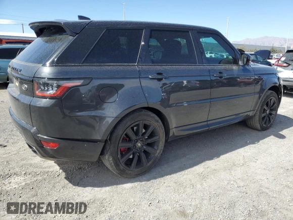 2020 Land Rover Range Rover Sport HST with VIN SALWS2RU0LA746848, listed as a Copart auction lot 49410175 with 33,255 mi miles and Salvage Title. Bid and sale history available at carsss.com. Image 3.