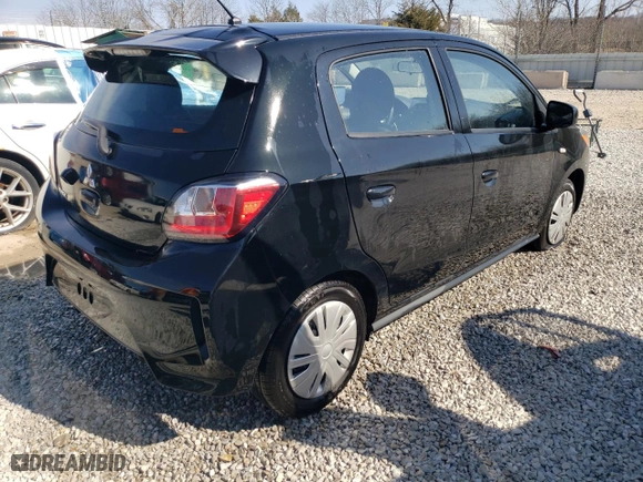 2021 Mitsubishi Mirage ES with VIN ML32AUHJ1MH007009, listed as a Copart auction lot 47375355 with 55,226 mi miles and Salvage Title. Bid and sale history available at carsss.com. Image 3.