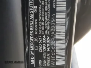 2023 Mercedes-Benz S 500 with VIN W1K6G6DBXPA208546, listed as a Copart auction lot 55488395 with Not Provided miles and Non Repairable. Bid and sale history available at DreamBid. Image 12.