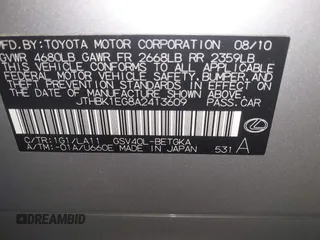 2010 Lexus ES 330 z VIN JTHBK1EG8A2413609, wystawiony jako IAAI lot #39619724 z przebiegiem 90 814 mil mil oraz . Historia ofert i sprzedaży dostępna na DreamBid. Obrazek 9.