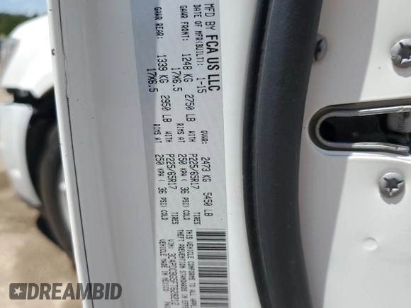 2015 Dodge Journey SXT with VIN 3C4PDCBG5FT628212, listed as a Copart auction lot 60663695 with 145,024 mi miles and Salvage title. Bid and sale history available at DreamBid. Image 12.