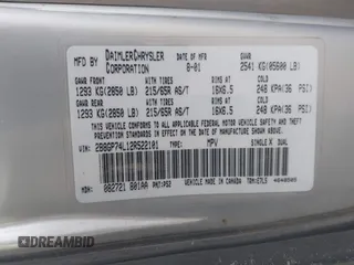 2002 Dodge Caravan EX with VIN 2B8GP74L12R522101, listed as a IAAI auction lot 41685332 with 229,402 mi miles. Bid and sale history available at carsss.com. Image 9.