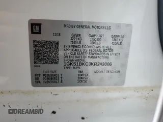 2019 GMC Yukon SLT with VIN 1GKS1BKC3KR243006, listed as a Copart auction lot 74732484 with 28,756 mi miles and Non Repairable. Bid and sale history available at carsss.com. Image 14.