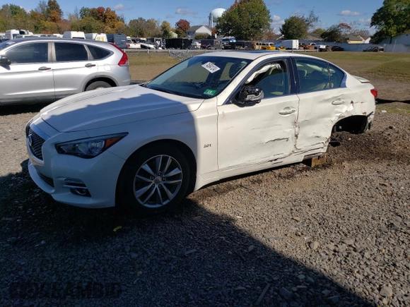 2017 Infiniti Q50 2.0t Sport with VIN JN1CV7AR3HM682433, listed as a Copart auction lot 74584124 with 69,467 mi miles and Salvage Title. Bid and sale history available at carsss.com. Image 1.