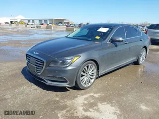 2018 Genesis G80 5.0L Ultimate with VIN KMHGN4JF2JU266314, listed as a IAAI auction lot 41712766 with 80,579 mi miles. Bid and sale history available at carsss.com. Image 2.