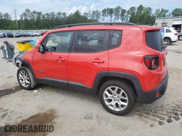 2018 Jeep Renegade Latitude with VIN ZACCJABB0JPH97800, listed as a Copart auction lot 55987105 with Not provided miles and Salvage title. Bid and sale history available at DreamBid. Image 2.