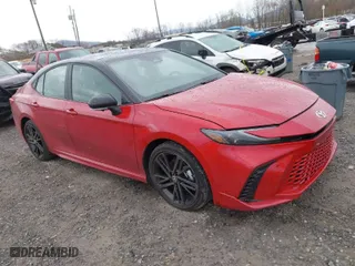 2025 Toyota Camry LE with VIN 4T1DAACK6SU052760, listed as a IAAI auction lot 41923980 with 5,586 mi miles. Bid and sale history available at carsss.com. Image 1.