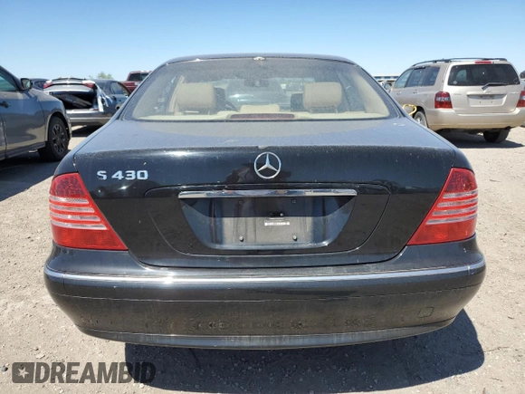 2003 Mercedes-Benz S 4.3L with VIN WDBNG70J23A369247, listed as a Copart auction lot 49880395 with Not Provided miles and Salvage Title. Bid and sale history available at carsss.com. Image 6.