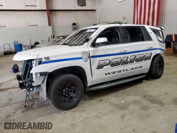 2020 Chevrolet Tahoe Commercial with VIN 1GNLCDEC4LR257930, listed as a Copart auction lot 57886125 with 58,612 mi miles and Salvage title. Bid and sale history available at DreamBid. Image 1.