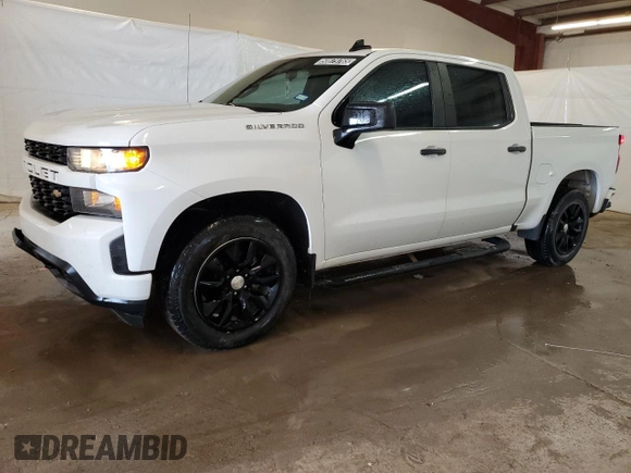 2020 Chevrolet Silverado 1500 Custom with VIN 3GCPWBEH0LG206037, listed as a Copart auction lot 50879765 with 85,867 mi miles and Clean Title. Bid and sale history available at carsss.com. Image 1.