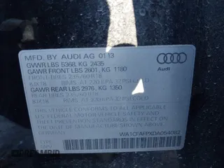 2013 Audi Q5 Premium with VIN WA1CFAFPXDA054082, listed as a IAAI auction lot 41086963 with 162,283 mi miles. Bid and sale history available at carsss.com. Image 9.