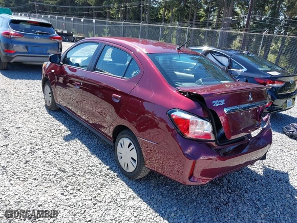 2023 Mitsubishi Mirage G4 ES with VIN ML32FUFJ8PHF04408, listed as a IAAI auction lot 40208572 with 16,030 mi miles. Bid and sale history available at carsss.com. Image 3.