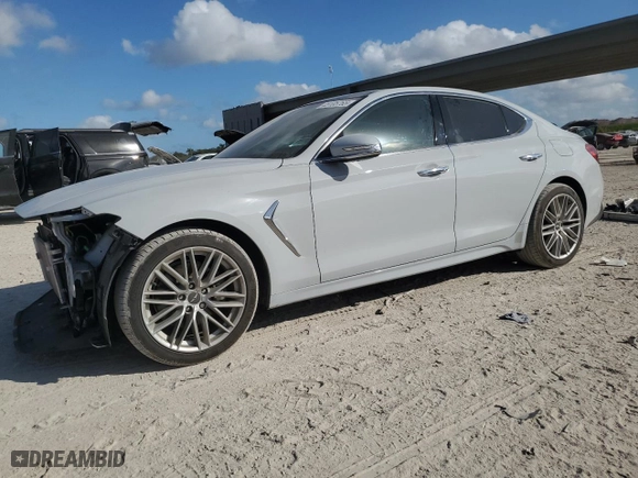 2020 Genesis G70 2.0T with VIN KMTG34LA9LU046717, listed as a Copart auction lot 45105765 with 65,034 mi miles and Non Repairable. Bid and sale history available at carsss.com. Image 1.