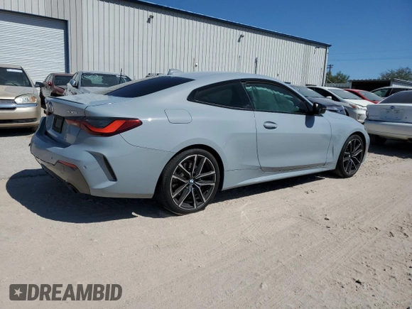 2022 BMW 4 Series 430i z VIN WBA53AP01NCH84963, wystawiony jako Copart lot #72785144 z przebiegiem Nie podano mil oraz Szkoda całkowita • Salvage title. Historia ofert i sprzedaży dostępna na DreamBid. Obrazek 3.