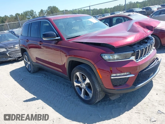 2023 Jeep Grand Cherokee Limited with VIN 1C4RJHBGXPC531390, listed as a IAAI auction lot 42181975 with 21,468 mi miles and . Bid and sale history available at DreamBid. Image 1.