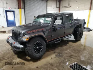 2023 Jeep Gladiator Mojave with VIN 1C6JJTEG4PL575386, listed as a Copart auction lot 45464735 with 17,572 mi miles and Salvage Title. Bid and sale history available at carsss.com. Image 1.