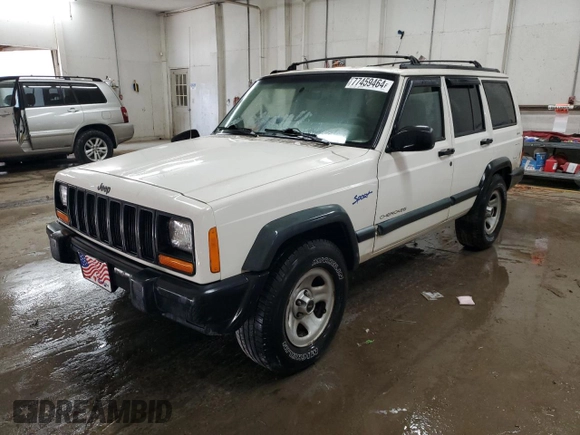 1997 Jeep Cherokee Sport with VIN 1J4FJ68S2VL518188, listed as a Copart auction lot 77459464 with 0 mi miles and Non Repairable. Bid and sale history available at carsss.com. Image 1.