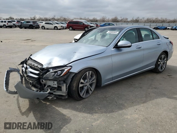 2015 Mercedes-Benz C-Class C 300 with VIN 55SWF4JB3FU072870, listed as a Copart auction lot 45989365 with 80,019 mi miles and Salvage Title. Bid and sale history available at carsss.com. Image 1.