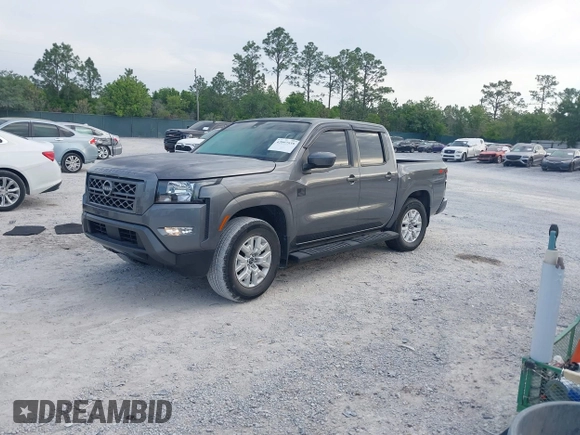 2022 Nissan Frontier SV with VIN 1N6ED1EJ1NN641280, listed as a IAAI auction lot 42097539 with 21,654 mi miles and . Bid and sale history available at DreamBid. Image 2.