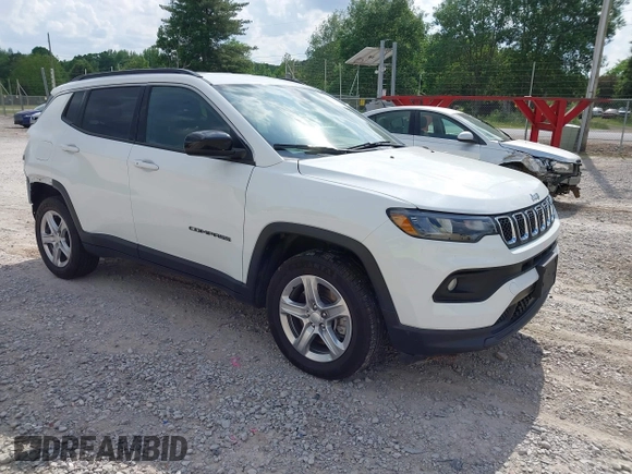 2024 Jeep Compass Latitude with VIN 3C4NJDBN9RT604049, listed as a IAAI auction lot 42153134 with 36,455 mi miles and . Bid and sale history available at carsss.com. Image 1.