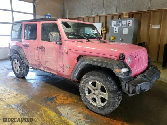 2019 Jeep Wrangler Unlimited Sport S with VIN 1C4HJXDG9KW508497, listed as a Copart auction lot 45747815 with 119,700 mi miles and Salvage Title. Bid and sale history available at carsss.com. Image 4.