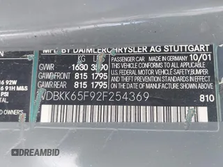 2002 Mercedes-Benz SLK 320 с VIN WDBKK65F92F254369, выставлен на аукционе IAAI как лот 42693955 с пробегом 237 391 миль миль и . История ставок и продаж доступна на DreamBid. Изображение 9.