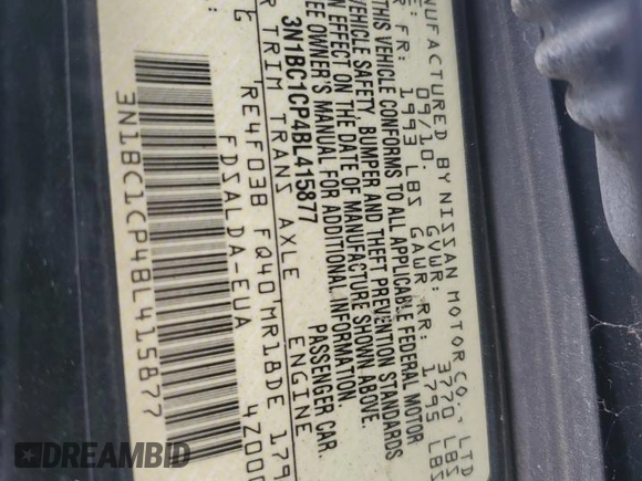 2011 Nissan Versa S with VIN 3N1BC1CP4BL415877, listed as a Copart auction lot 56579015 with 157,604 mi miles and Clean Title. Bid and sale history available at DreamBid. Image 12.