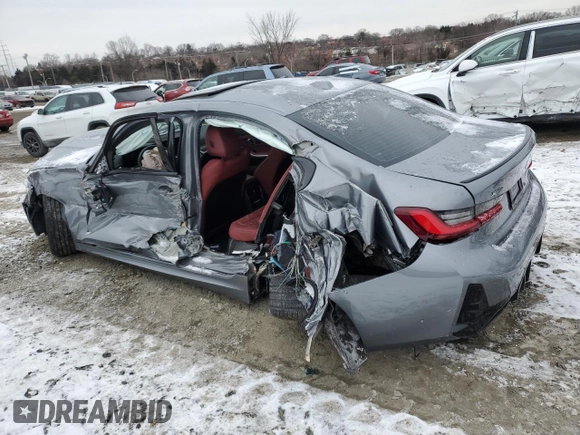 2024 BMW 3 Series M340i xDrive with VIN 3MW49FF03R8D99326, listed as a Copart auction lot 41966425 with 0 mi miles and Salvage Title. Bid and sale history available at carsss.com. Image 2.