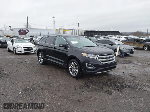 2015 Ford Edge Titanium with VIN 2FMPK4K80FBB70218, listed as a IAAI auction lot 41858298 with 111,130 mi miles. Bid and sale history available at carsss.com. Image 1.