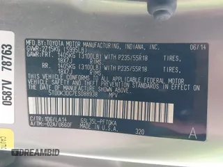 2014 Toyota Sienna Limited with VIN 5TDDK3DC7ES088938, listed as a IAAI auction lot 41885658 with 105,758 mi miles and . Bid and sale history available at DreamBid. Image 9.