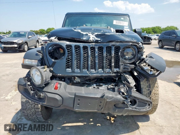 2023 Jeep Gladiator Rubicon with VIN 1C6JJTBG6PL524721, listed as a Copart auction lot 59091505 with 45,107 mi miles and Salvage title. Bid and sale history available at DreamBid. Image 5.