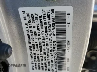 2014 Honda Civic Sedan LX with VIN 19XFB2F55EE251775, listed as a Copart auction lot 50486415 with 44,277 mi miles and Salvage Title. Bid and sale history available at carsss.com. Image 12.